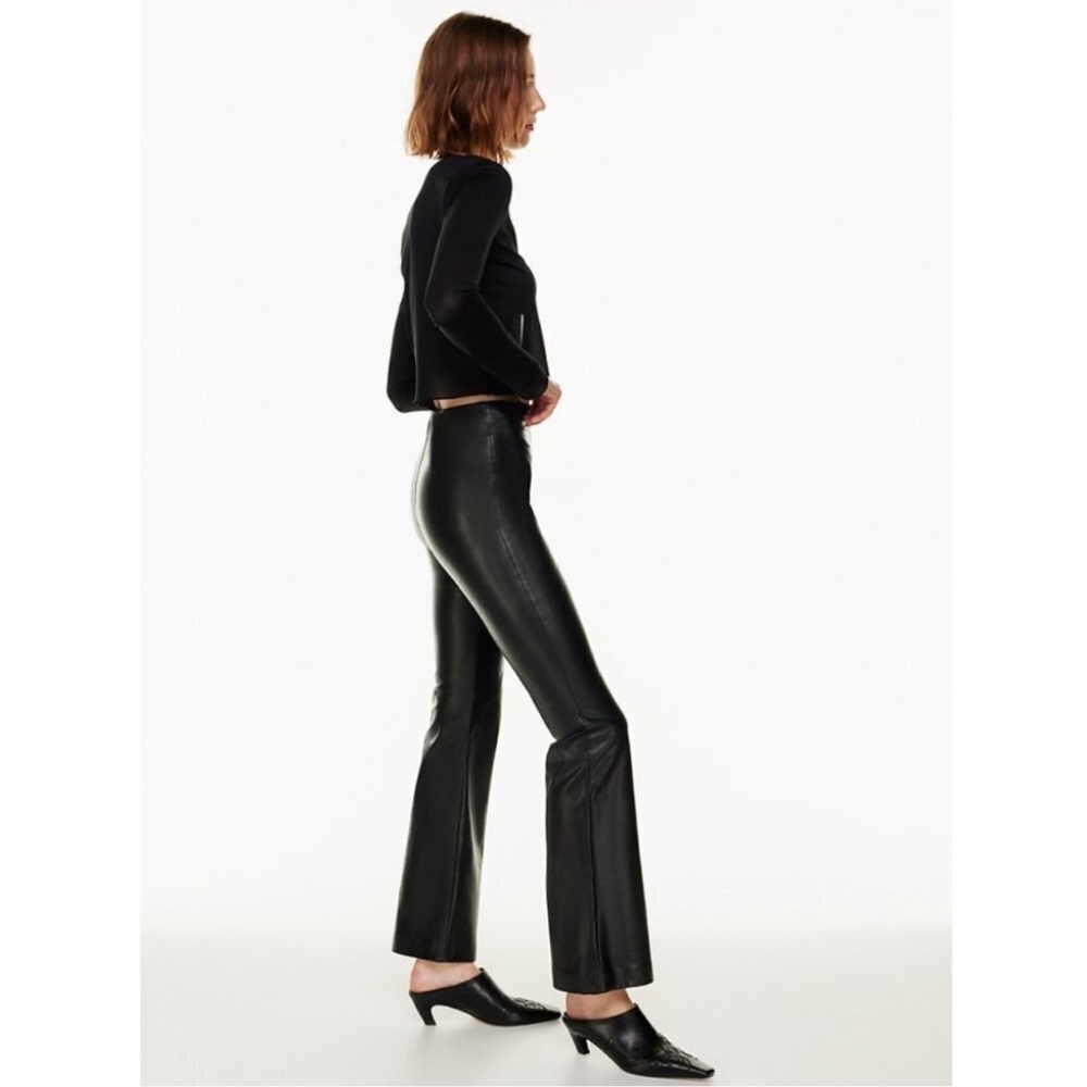 Wilfred Roma Black Vegan Leather Flare Pants - Picture 2 of 8